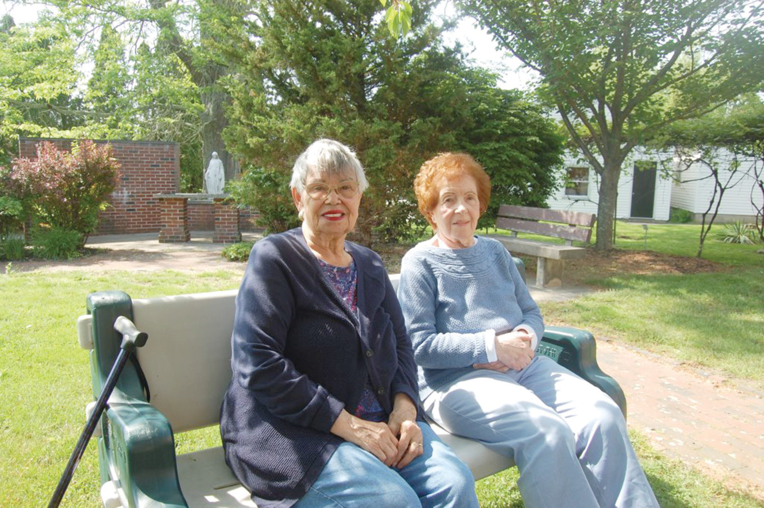 Benvinda Pires, left, and Elisa Fascia, two participants in the program at the Fruit Hill Adult Day Service for the Elderly in North Providence.